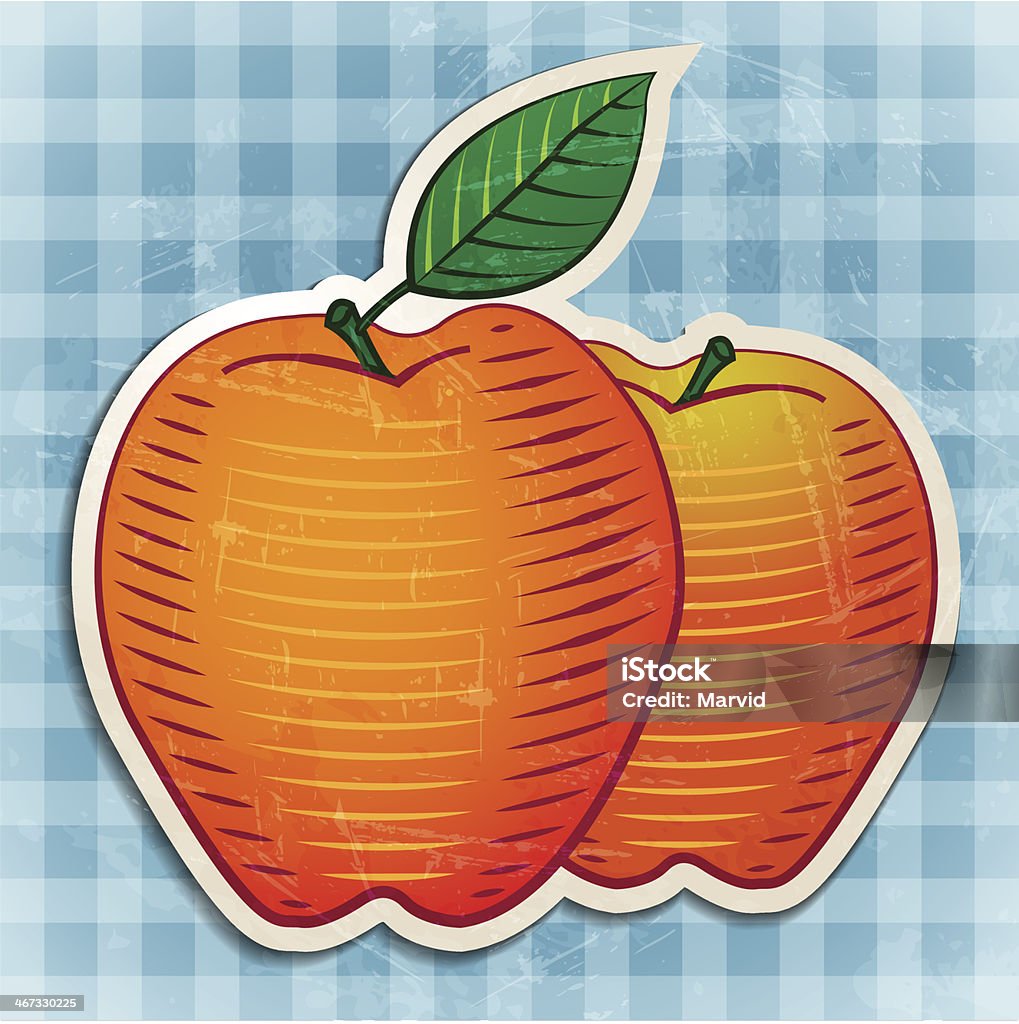 5 Apples Sticker Apples Sticker Stock Illustration - Download Image Now - Fruit, Retro ...