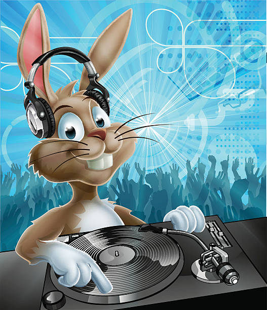 ilustrações, clipart, desenhos animados e ícones de coelhinho da páscoa de dj - dee river illustrations