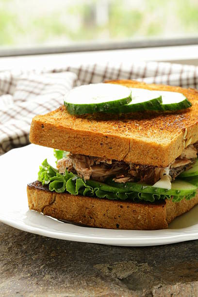 istock Tuna sandwich with cucumber and lettuce 467331059