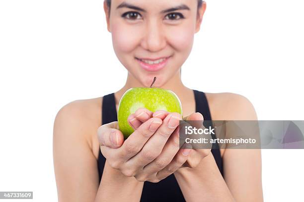 Gesunde Frau Stockfoto und mehr Bilder von Abnehmen - Abnehmen, Apfel, Attraktive Frau