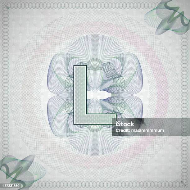 Vector Illustration Of Letter L In Guilloche Ornate Style Stock Illustration - Download Image Now