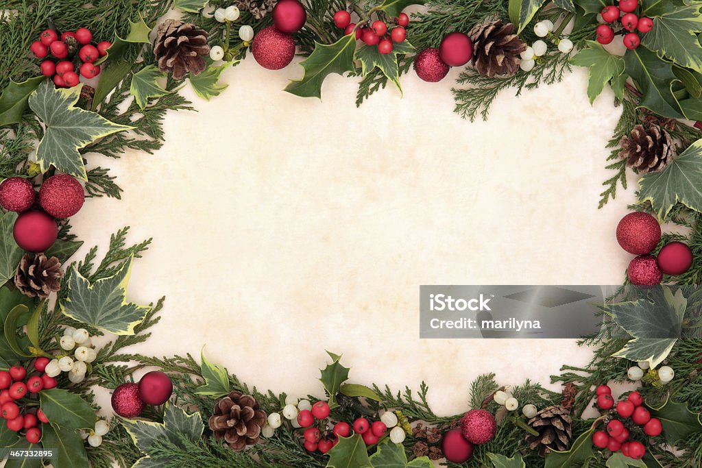 Confine di Natale tradizionale - Foto stock royalty-free di Agrifoglio