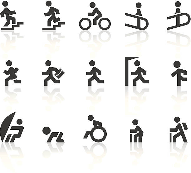 People Moving Icons | Simple Black Series vector art illustration