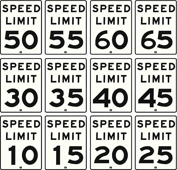 Vector illustration of Speed Limit Sign
