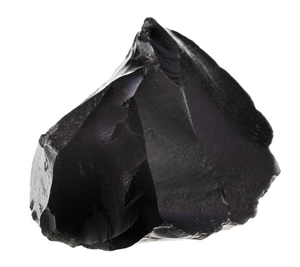 black obsidian mineral stock photo