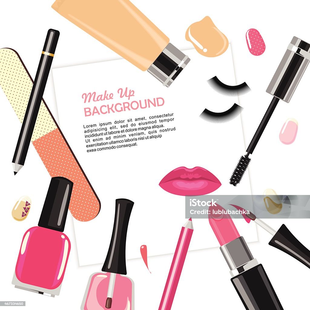 Illustration of various make up cosmetics Beauty make up fashion cosmetics abstract vector background 2015 stock vector