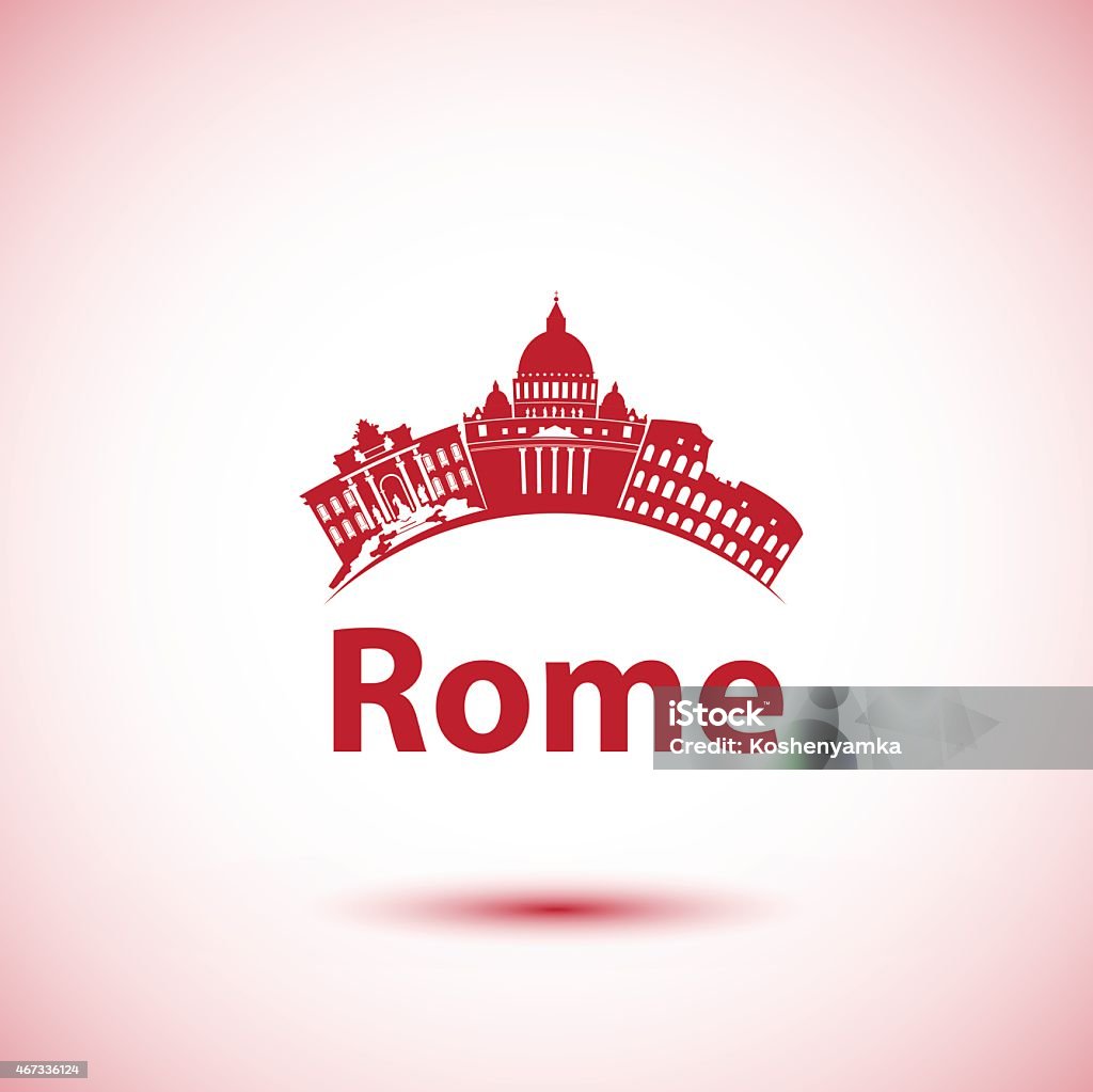 Vector silhouette of Rome. City skyline City skyline 2015 stock vector