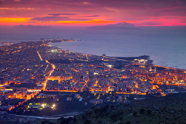 istock Colorful summer sunset on the town Trapani 467336154