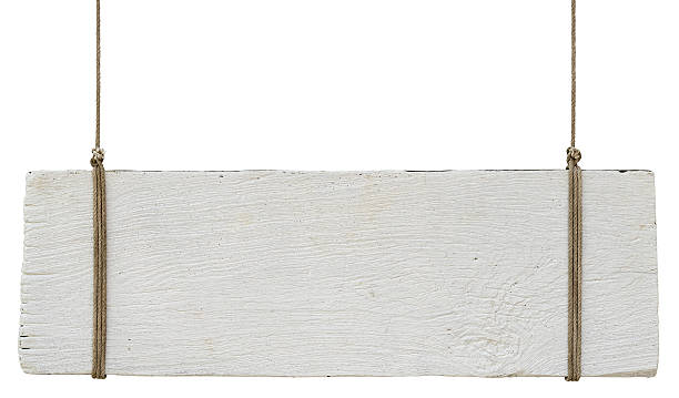 istock Old weathered white wood signboard. 467336191