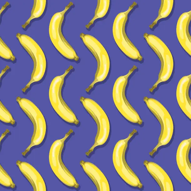 Vector illustration of Bananas (Seamless pattern pop art style)