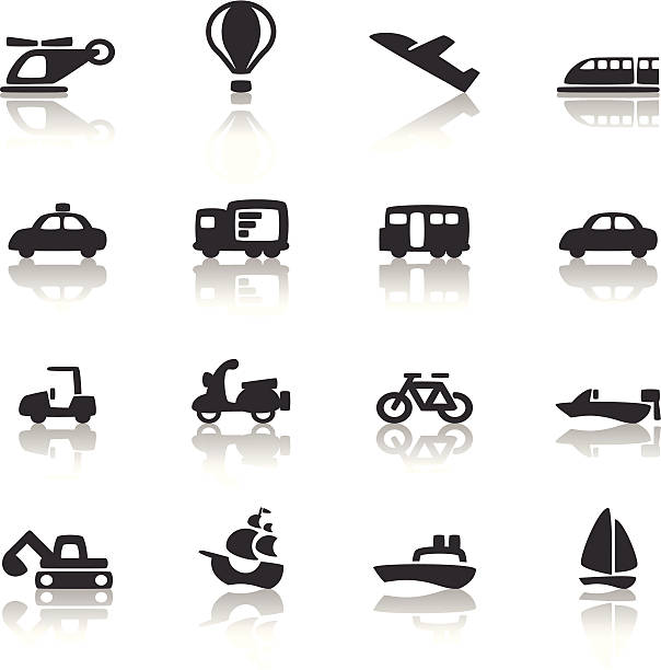 ilustrações de stock, clip art, desenhos animados e ícones de ícone de veículo - bicycle pick up truck icon set computer icon