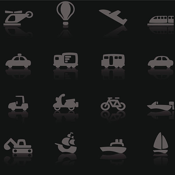 ilustrações de stock, clip art, desenhos animados e ícones de ícone de veículo - bicycle pick up truck icon set computer icon