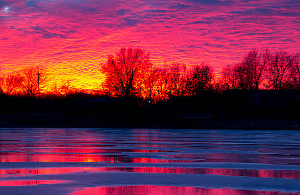 Winter Sunset stock photo