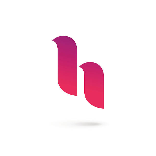 ilustraciones, imágenes clip art, dibujos animados e iconos de stock de letra h icono de elementos de diseño de plantillas - letra h