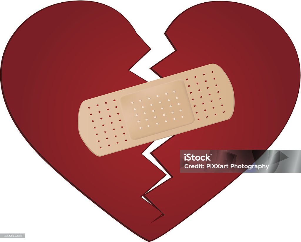 Risolvere un cuore spezzato concetto - arte vettoriale royalty-free di Simbolo di cuore