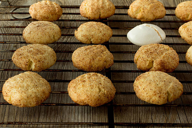 istock Shortbread cookies and meringue on wire rack 467342440