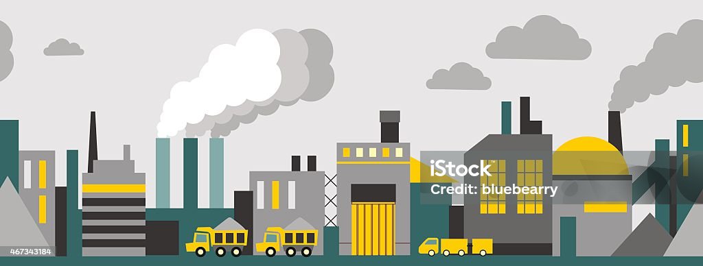Industrial Panorama nahtlose Hintergrund - Lizenzfrei Fabrik Vektorgrafik