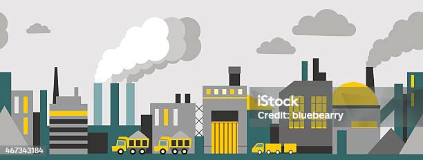 Industrial Panorama Nahtlose Hintergrund Stock Vektor Art und mehr Bilder von Fabrik - Fabrik, Stadtsilhouette, Flach