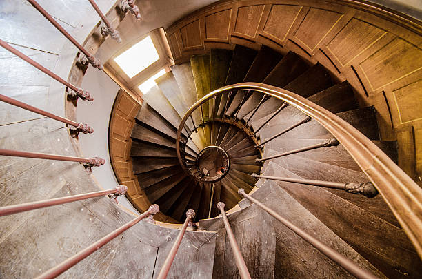 istock Looking down at Spiral staircase in Azay le Rideau Castle 467349191