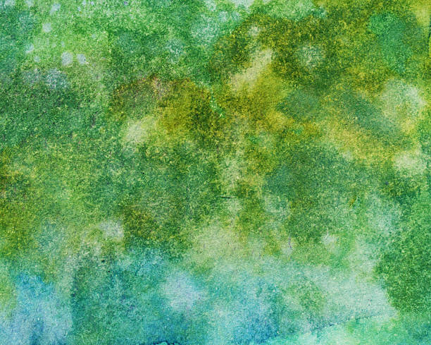 istock Blue and green textured watercolor background 467349414