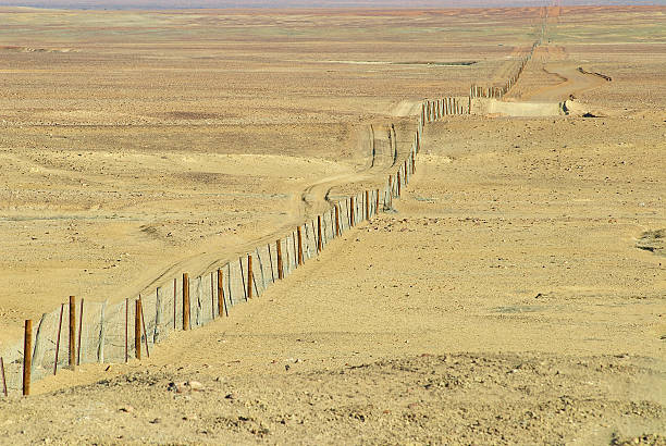 Dingoe fence in the Australian Outback.