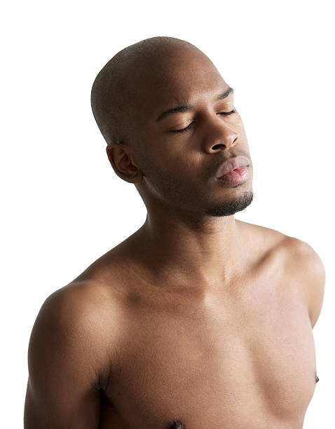 istock Young african american man with eyes closed 467354641