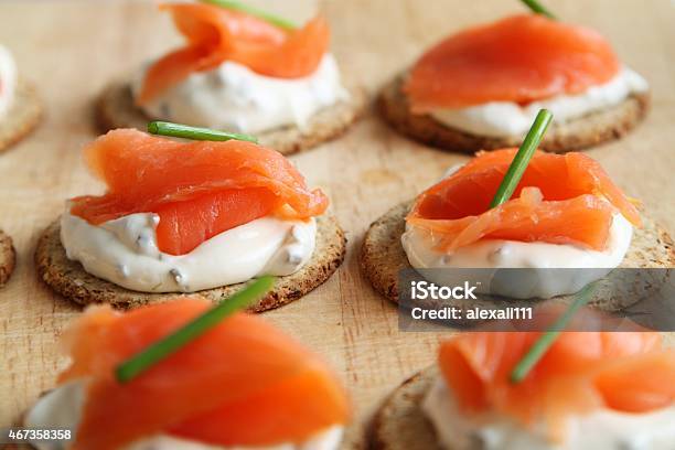 Salmon Appetizer Stock Photo - Download Image Now - 2015, Appetizer, Breakfast