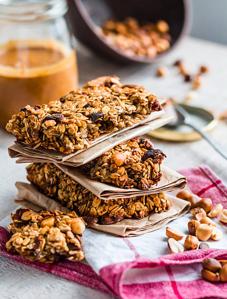 istock protein bars granola with seeds, peanut butter and dried fruit 467358558