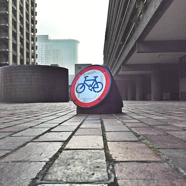 No Cycling No cycling sign at the Barbican, London lance armstrong foundation stock pictures, royalty-free photos & images