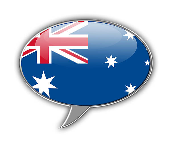 ilustraciones, imágenes clip art, dibujos animados e iconos de stock de bandera australiana discurso burbujas. - british empire flag global uk