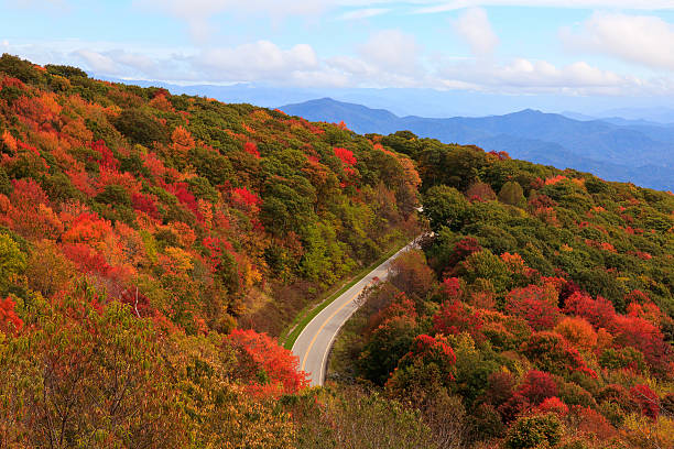 Cherohala Skyway in the Fall stock photo