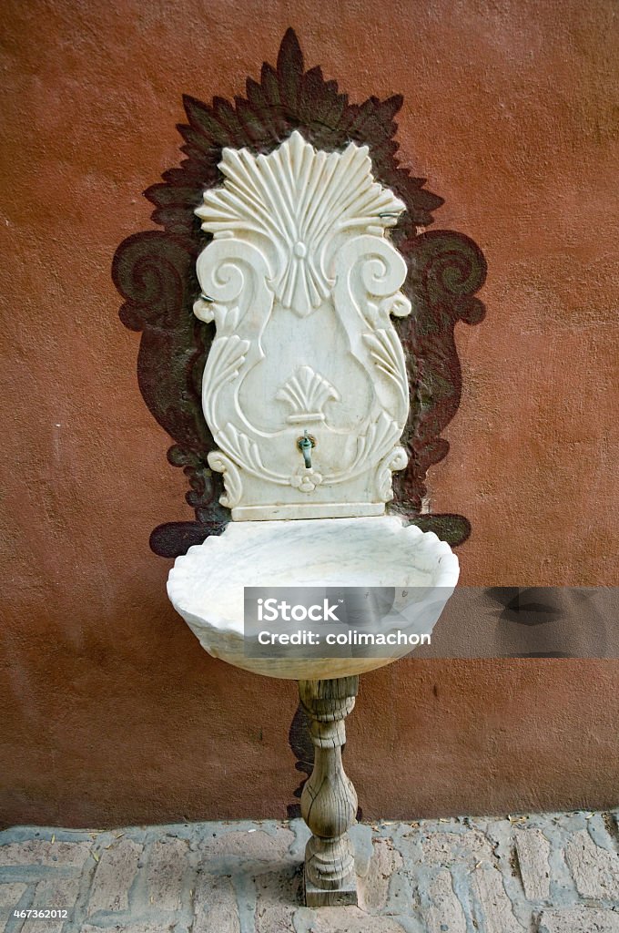 French style wash basin This charming basin is very decorative in a middle eastern setting.  2015 Stock Photo