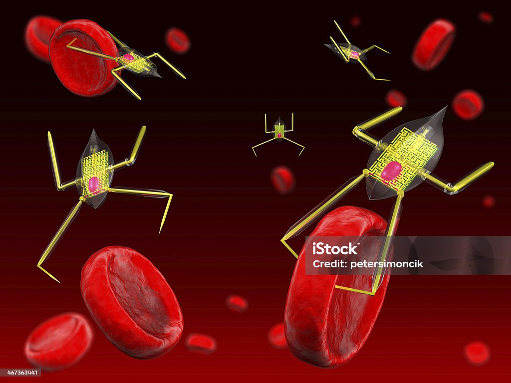 Nanobots e glóbulos vermelhos - Royalty-free Abstrato Foto de stock