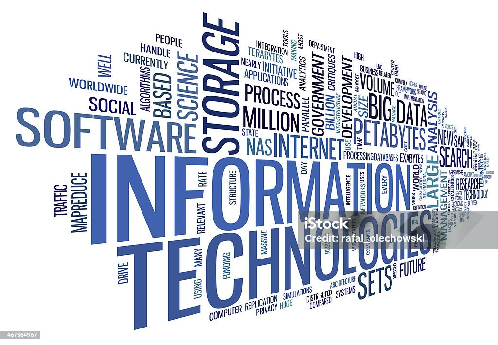 Informationstechnologie in tag-cloud - Lizenzfrei Big Data Stock-Foto