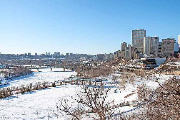 istock Edmonton Skyline and valley buildings with snow- winter. 467366174