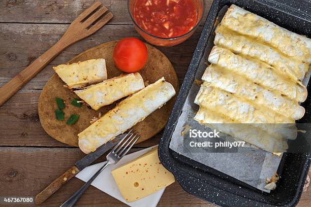 Homemade Tortilla With Meat And Beans Stock Photo - Download Image Now - 2015, Bean, Beefsteak Tomato