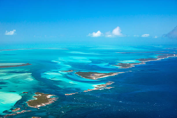 Bahamas aerial Beautiful view of Bahamas islands from above bahamas photos stock pictures, royalty-free photos & images