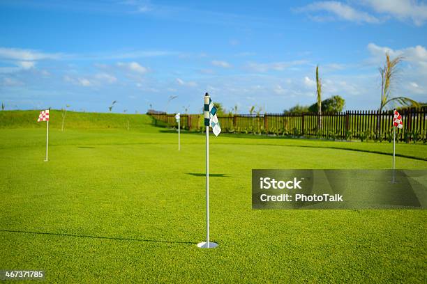 Campo Pratica Da Golf - Fotografie stock e altre immagini di Ambientazione esterna - Ambientazione esterna, Bandierina da golf, Blu