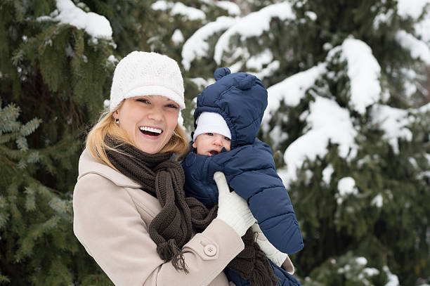 istock Mother and baby on snow 467372624
