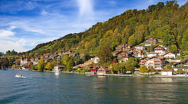 озеро thun - berne switzerland thun jungfrau стоковые фото и изображения