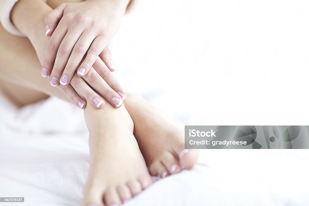 Perfekte französische Maniküre - Lizenzfrei Fußpflege Stock-Foto
