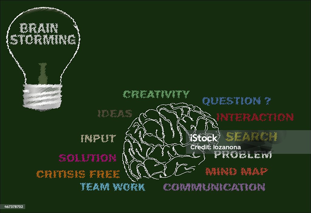 Brainstorming Abstract Brainstorming Concept On Blackboard Whit Post It Notes Stock Photo ...