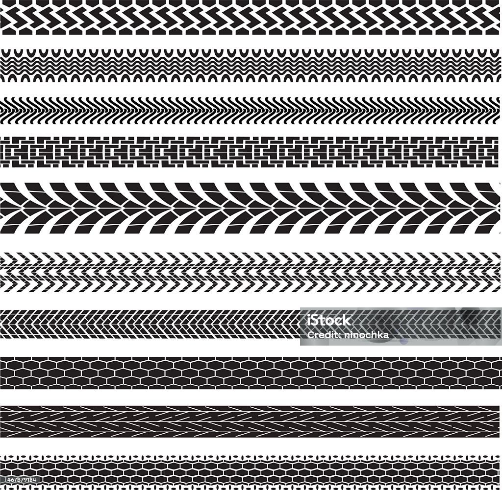 tire track brushes Pattern stock vector