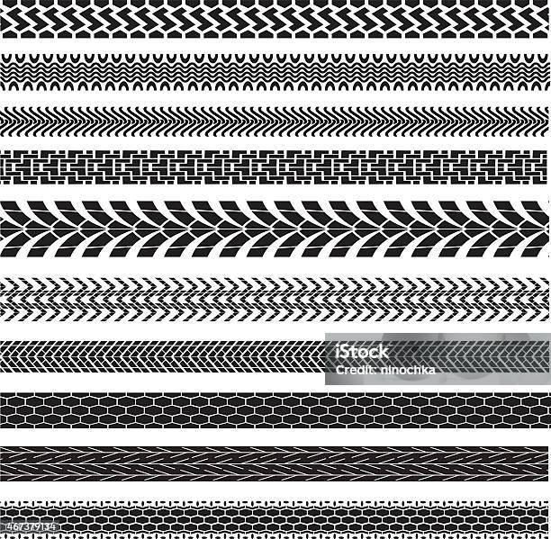 Tire Track Brushes Stock Illustration - Download Image Now - Pattern, Tire - Vehicle Part, 2015
