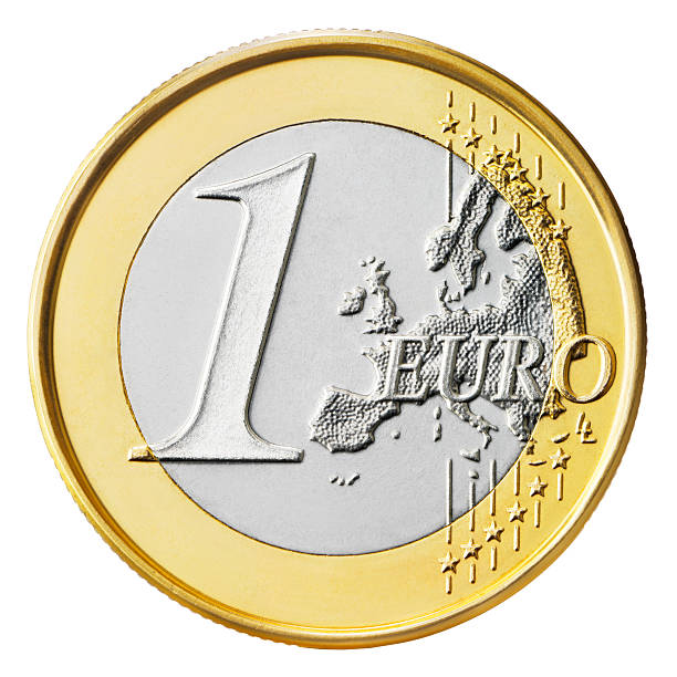1 euro - european union coin european union currency coin euro symbol zdjęcia i obrazy z banku zdjęć