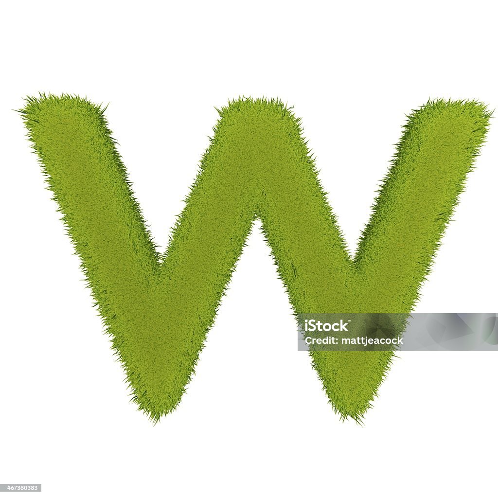 Grass letter W Letter W Stock Photo