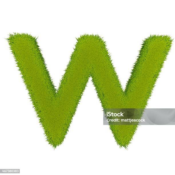 Grass Letter W Stock Photo - Download Image Now - Letter W, Three Dimensional, Alphabet