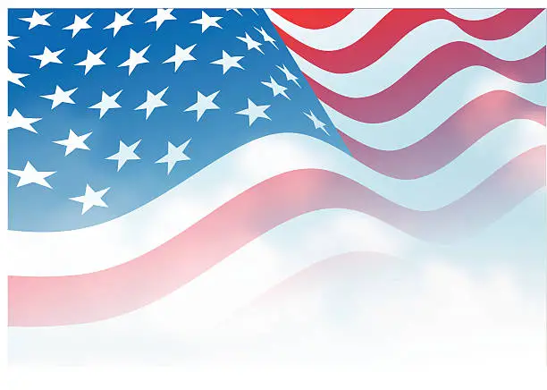 Vector illustration of American flag