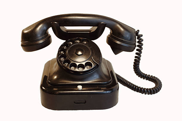 istock Black retro rotary phone 467385336