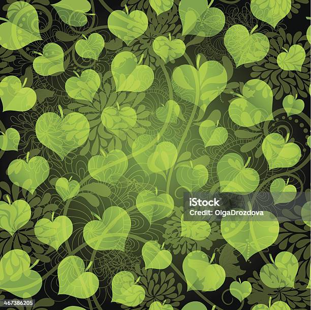 Dunkle Nahtlose Muster Mit Grünen Blättern Stock Vektor Art und mehr Bilder von Abstrakt - Abstrakt, Altertümlich, Blatt - Pflanzenbestandteile
